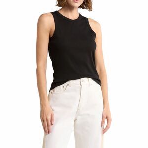 MADEWELL Women’s Black Ribbed Racerback Tank Top Small